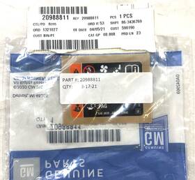 20988811 Gm Genuine Oem Cadillac Xts A/c System Information Label 2013-2019